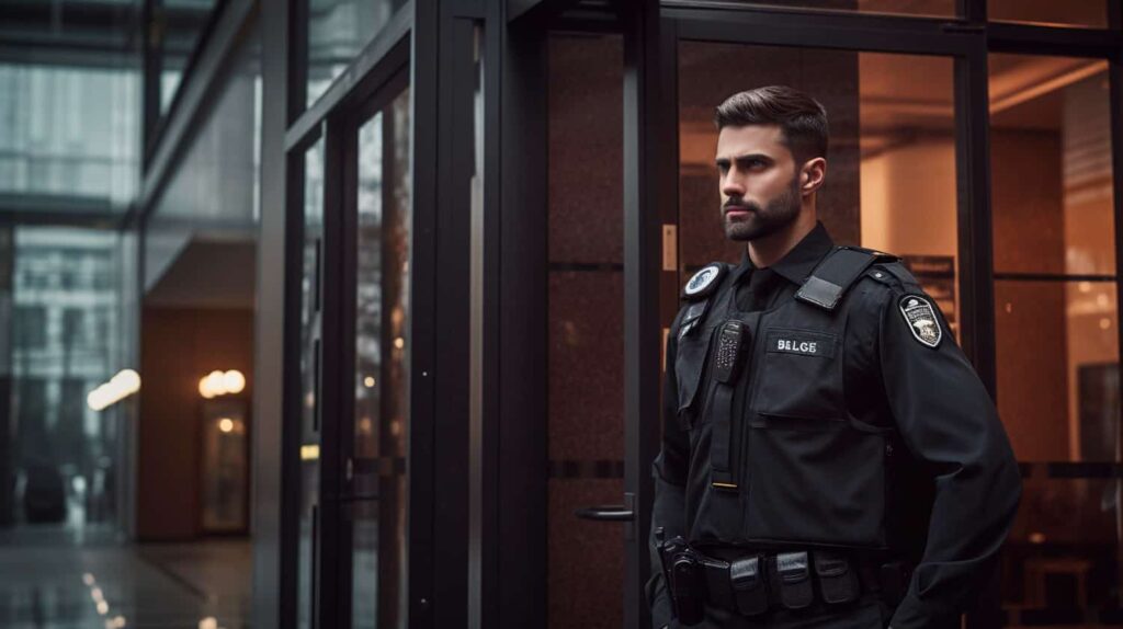 Sicherheitsdienst Laatzen am Eingang eines Bürokomplexes.